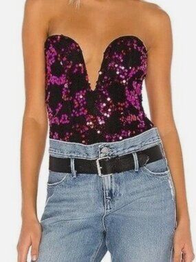 Revolve h:ours Strapless Sequin Bodysuit